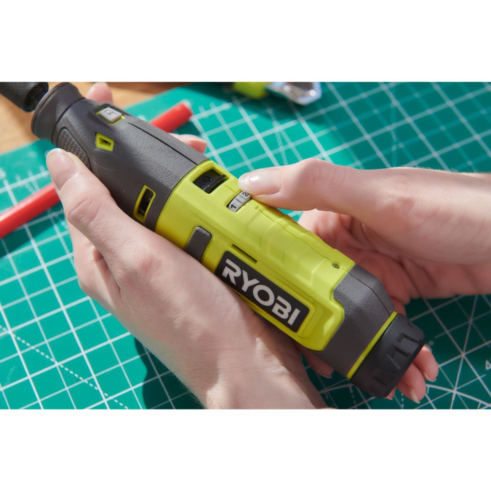 RYOBI 4V USB LITHIUM CORDLESS ROTARY TOOL STARTER KIT, 1 X 4V 2.0 AH BATTERY, USB C CHARGING CABLE [RRT4-120GA15]