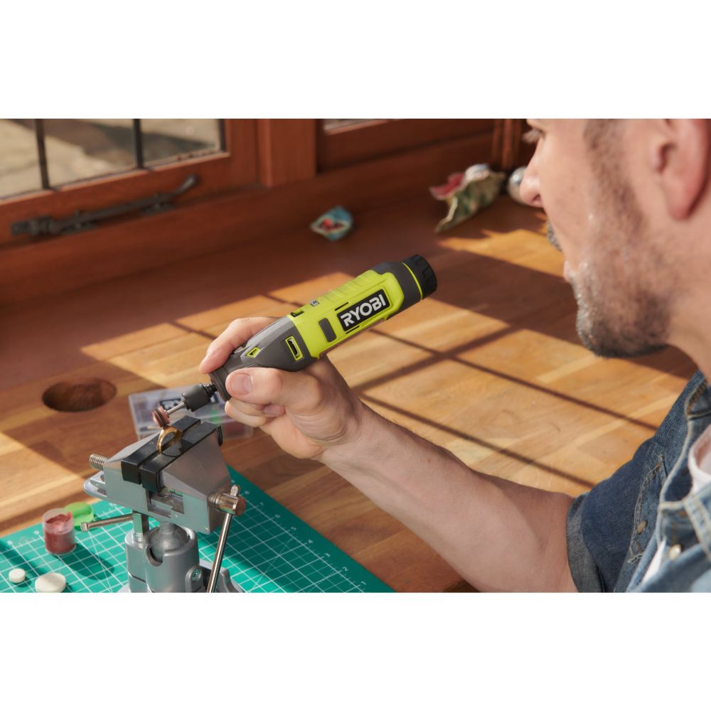 RYOBI 4V USB LITHIUM CORDLESS ROTARY TOOL STARTER KIT, 1 X 4V 2.0 AH BATTERY, USB C CHARGING CABLE [RRT4-120GA15]