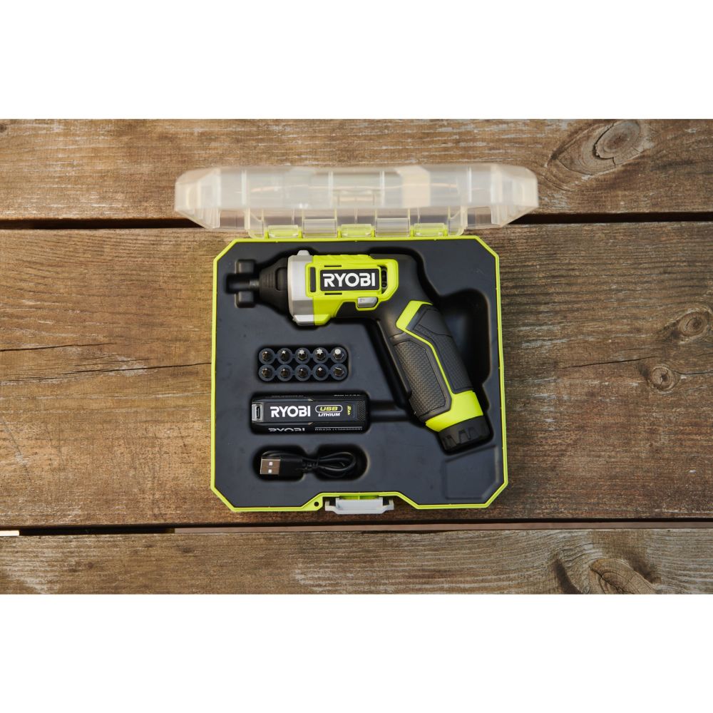 RYOBI 4V USB LITHIUM CORDLESS SCREWDRIVER, 1X4V 2.0 BATTERY [RSD4-120T]