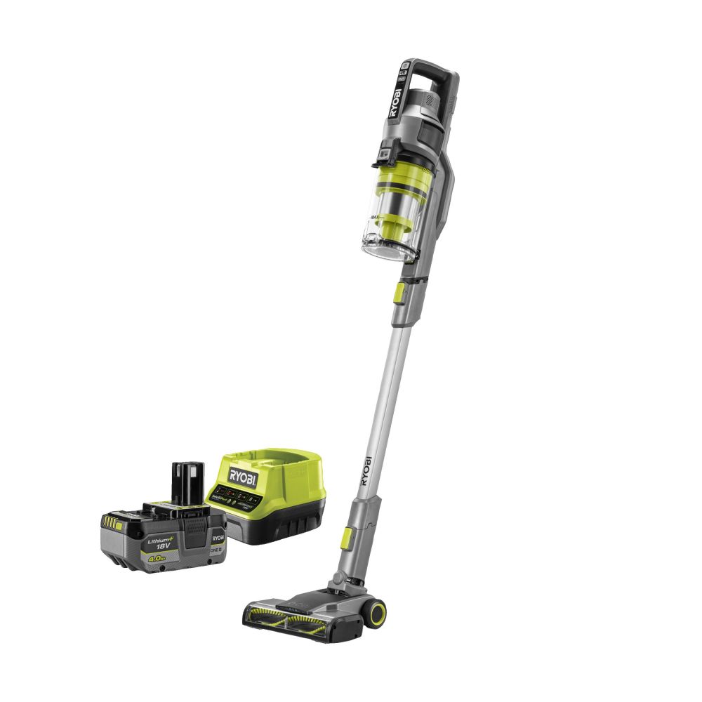 RYOBI 18V ONE+ CORDLESS STICK VACUUM KIT, 1 X 4.0 AH BATTERY, CHARGER [RSVS18-1C40G]