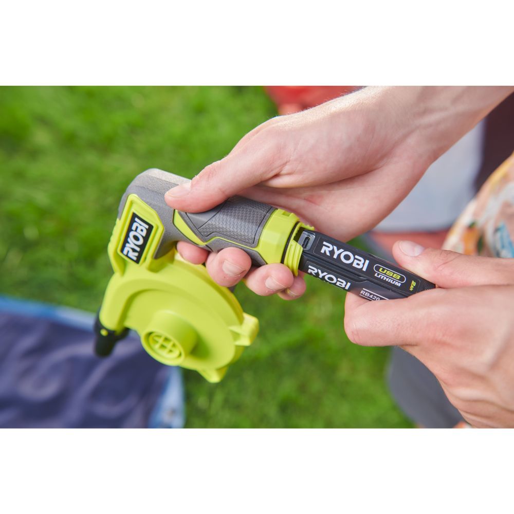 RYOBI 4V USB LITHIUM CORDLESS HIGH VOLUME INFLATOR, BARE TOOL [RVI4-0]