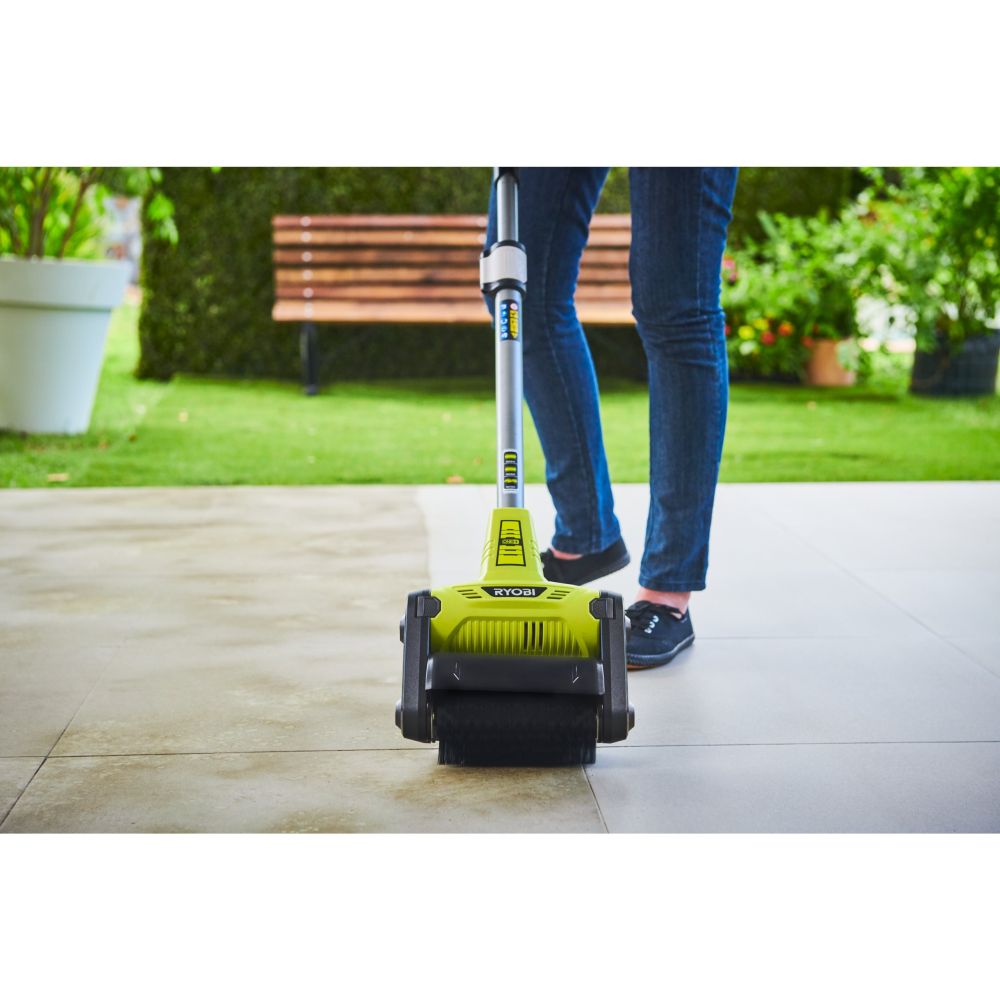 RYOBI 18V ONE+ CORDLESS PATIO CLEANER WITH SCRUBBING BRUSH, BARE TOOL [RY18PCB-0]