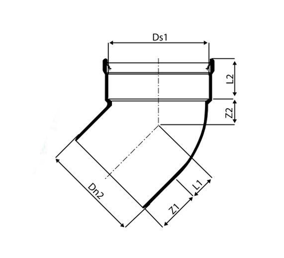 UPVC SOIL BEND 45DEG RR/SP 200MM
