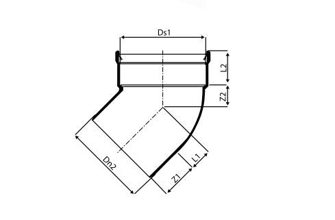UPVC DRAIN SHORT BEND 45 DEG 160MM