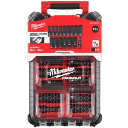 MILWAUKEE SHOCKWAVE™ IMPACT DUTY SOCKET SET / PACKOUT [16 PCS SET] | 1/2 INCH