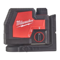 MILWAUKEE USB RECHARGEABLE GREEN CROSS LINE LASER WITH PLUMB POINTS, L4 CLLP-301C