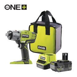 RYOBI 18V ONE+ CORDLESS 3-SPEED IMPACT WRENCH STARTER KIT, 1X2.0 AH BATTERY, CHARGER, TOOL BAG [R18IW3-140SF]