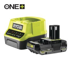 RYOBI 18V ONE+ LITHIUM BATTERY AND CHARGER KIT, 1X2.0 AH BATTERY AND 2.0 AH CHARGER [RC18120-1C20]