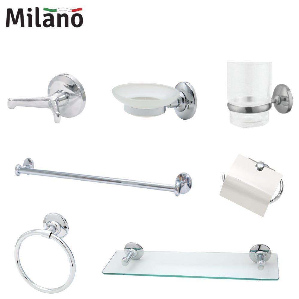 MILANO LILDA BATHROOM ACCS 3700 7 PCS GIFT SET CHROME