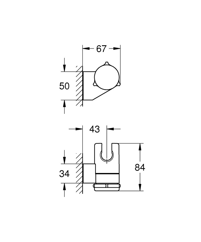 GROHE TEMPESTA WALL HAND SHOWER HOLDER