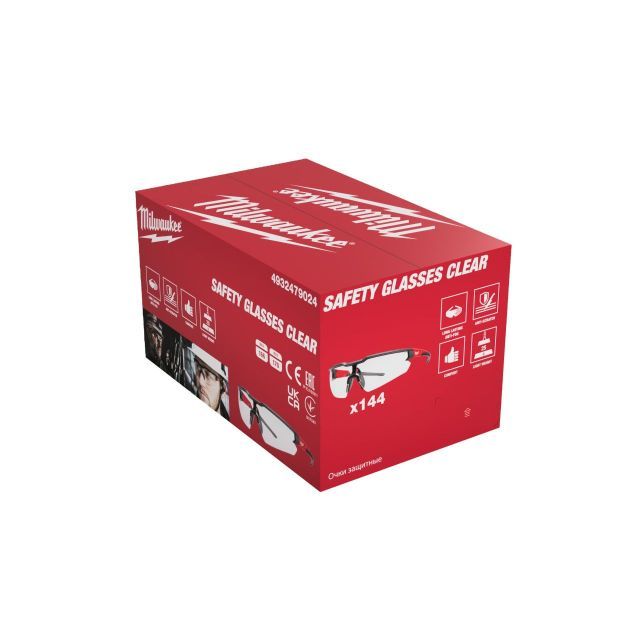 MILWAUKEE BULK ENHANCED SAFETY GLASSES CLEAR